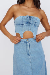 Starlit Symphony bauchfreies Jeans-Top