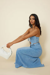Starlit Symphony bauchfreies Jeans-Top