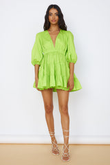 HELLO MOLLY Sweetest Treat Mini Dress Lime