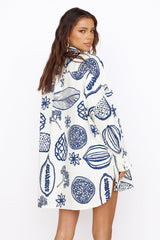 Sommerleuchtendes Hemdkleid Blau