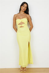 Trägerloses Maxikleid Josephine Gelb