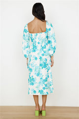 Sweet Epiphany Midi Dress Blue Floral