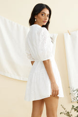 Let It Shine Mini Dress White