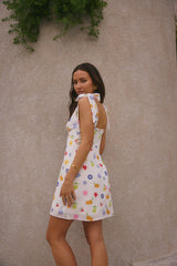 FORTUNATE ONE On Vacay Minikleid mit Santorini-Print
