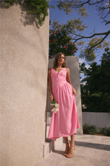 Sonntagsbrunch-Maxikleid Pink