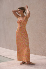 FORTUNATE ONE Florence Satinkleid Maxi Orange