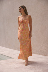 FORTUNATE ONE Florence Satinkleid Maxi Orange