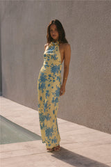 Sunset Skies Neckholder Maxikleid Gelb