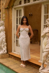 Sweet Serenity geblümtes Midikleid Creme
