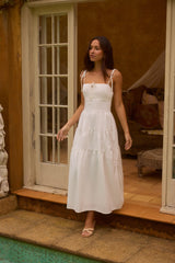 Luxe Horizon Maxikleid Weiß