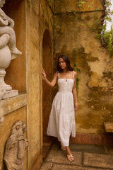 Luxe Horizon Maxikleid Weiß