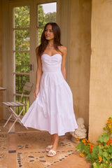 Seaside-Picknick-Midikleid Weiß