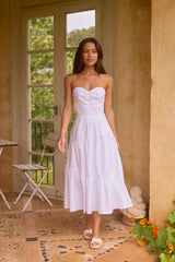 Seaside-Picknick-Midikleid Weiß