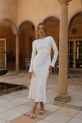 Vergissmeinnicht Maxikleid Creme