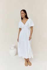 Sonnenlicht Maxi-Kleid Weiß