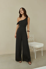 Secret Society Off-Shoulder Jumpsuit Schwarz