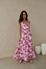 Maxikleid Sonnenuntergang-Palette Pink