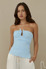 Luna Loves Strapless Top Blue