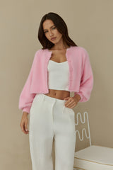 Cloud Nine Fluffy Cardigan Rosa