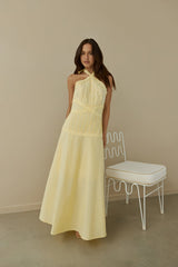 Tropical Dreamer Neckholder Maxikleid Gelb