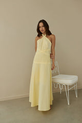 Tropical Dreamer Neckholder Maxikleid Gelb