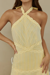 Tropical Dreamer Neckholder Maxikleid Gelb