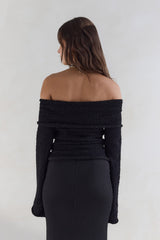 First Class Fantasy Off Shoulder Top Black