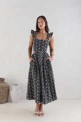 Uncharted Bliss Midi-Kleid Schwarz