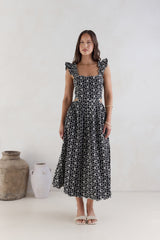 Uncharted Bliss Midi-Kleid Schwarz