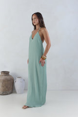 Coastal Euphoria Neckholder Maxikleid Grün