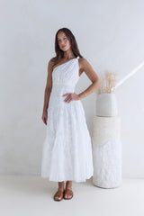 Maxikleid Schneebedeckter Berg Weiß