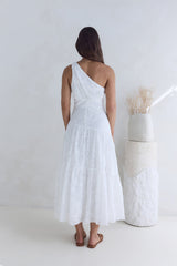 Maxikleid Schneebedeckter Berg Weiß