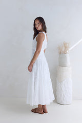 Maxikleid Schneebedeckter Berg Weiß