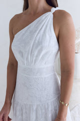 Maxikleid Schneebedeckter Berg Weiß