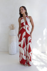 Arlette Neckholder-Jumpsuit Arlette Rot