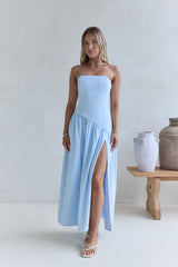 Trägerloses Maxikleid Lunaly Blau