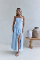 Trägerloses Maxikleid Lunaly Blau