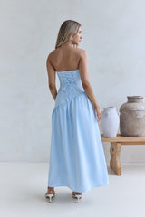 Trägerloses Maxikleid Lunaly Blau
