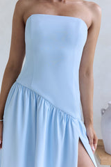 Trägerloses Maxikleid Lunaly Blau