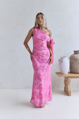 In My Heart Off-Shoulder Maxikleid Rosa