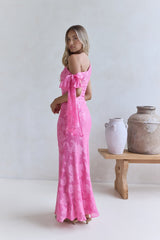 In My Heart Off-Shoulder Maxikleid Rosa