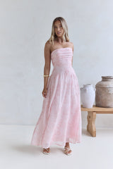 Cloud Kissed Paths Trägerloses Maxikleid Pink