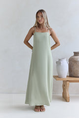 Wärme der Liebe Maxikleid Salbei