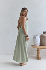 Wärme der Liebe Maxikleid Salbei