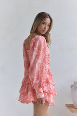 Amber Trails Langarm-Minikleid Rosa
