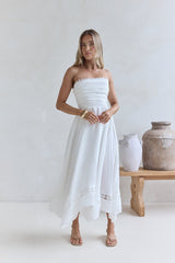 Lucia trägerloses Midikleid Weiß