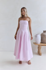 Sunshine Serenity Trägerloses Midikleid Rosa