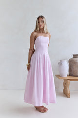 Sunshine Serenity Trägerloses Midikleid Rosa