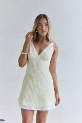 Picknick-Perfekt-Minikleid Gelb