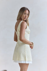 Picknick-Perfekt-Minikleid Gelb